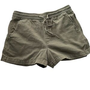 GAP Women's Olive Green Cotton Drawstring Cargo Shorts, Medium